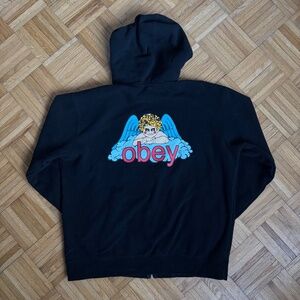 OBEY Heaven Angel Full Zip Hoodie Sweatshirt - Mens Large